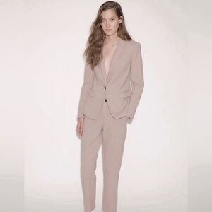 rag & bone WOOL BLEND CROPPED MODERN ANKLE PANTS TAILORED DESIGNER Pink Gray 4